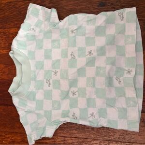 Carter's Green and White Checkered Kids Tee